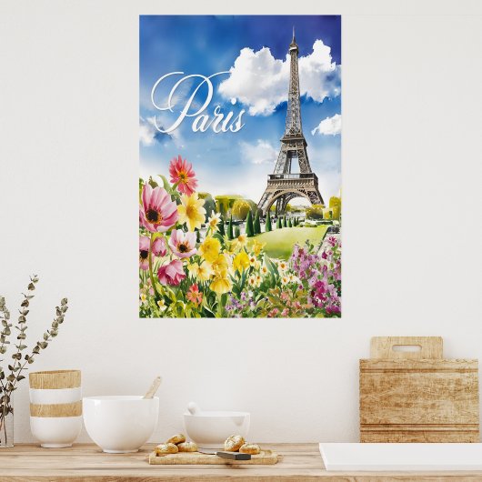 Paris in Bloom Poster (Küche)