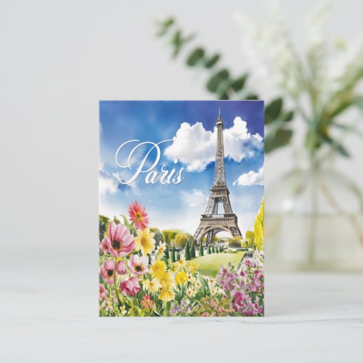 Paris in Bloom Postkarte (Stehend Vorderseite)