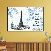 Paris in Blue Canvas Print Leinwanddruck (Insitu (Wohnzimmer))