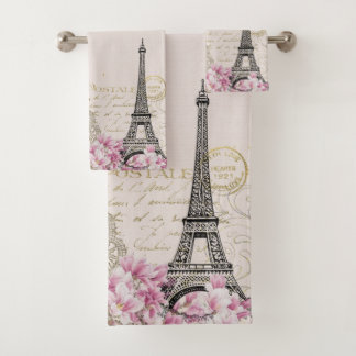 Paris in Blume Badhandtuch Set