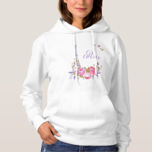 Paris in Blütenpracht Mitternacht in Paris Florale Hoodie