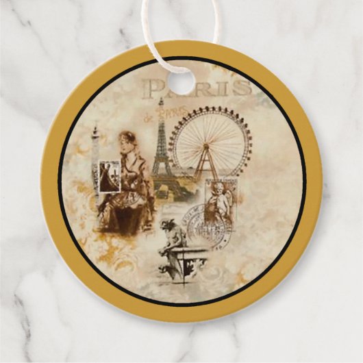 Paris in Brun Geschenkanhänger (Vorderseite)