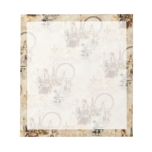 Paris in Brun Notizblock (Vorderseite)