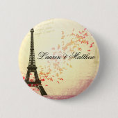 Paris in der Liebe - Eiffel-Turm Button (Vorderseite)