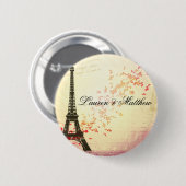 Paris in der Liebe - Eiffel-Turm Button (Vorne & Hinten)