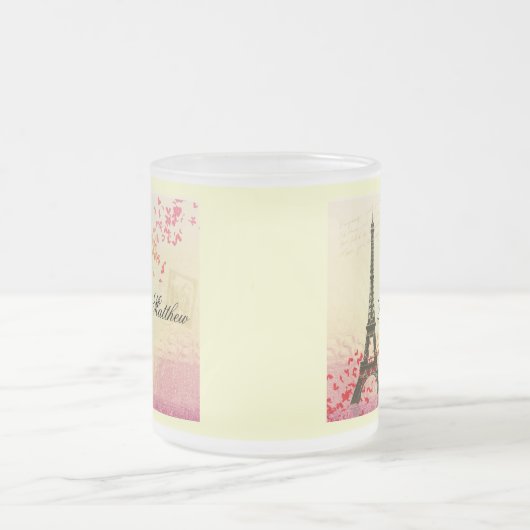 Paris in der Liebe - Eiffel-Turm Mattglastasse (Mittel)