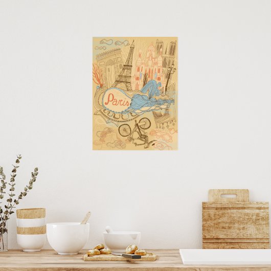 Paris in Frankreich Poster (Küche)
