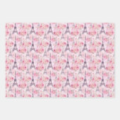 PARIS IN FRÜHZEIT FLORALGESCHENK GESCHENKPAPIER SET (Vorderseite)