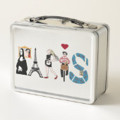 Paris in ikonischen Bildern Metall Lunch Box (Rückseite)