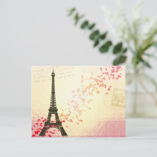 Paris in Liebe - Eiffelturm Postkarte (Stehend Vorderseite)