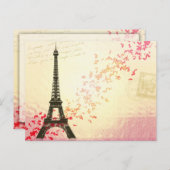 Paris in Liebe - Eiffelturm Postkarte (Vorne/Hinten)