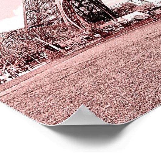 Paris in Pink, Eiffel Towea Poster (Ecke)