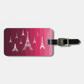 Paris in Rosa Gepäckanhänger (Vorderseite horizontal)