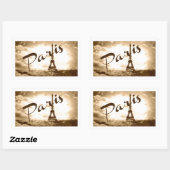 Paris in Sepia Rechteckiger Aufkleber (Blatt)