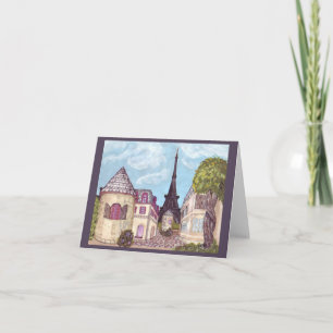 Paris Inspiriert Eiffelturm-Karte grau Karte