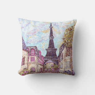 Paris Inspiriert Pointillism Eiffel Tower American Kissen