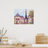 Paris inspiriert Pointillismus mit Eiffelturm Post Poster (Küche)