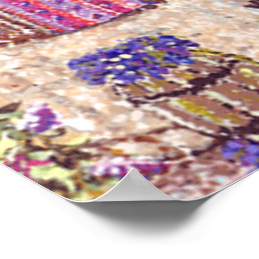 Paris inspiriert Pointillismus mit Eiffelturm Post Poster (Ecke)