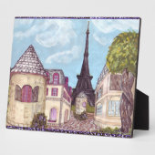 Paris Inspiriert Stadtbild mit Eiffelturm Plaque Fotoplatte (Seite)