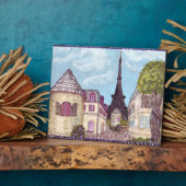 Paris Inspiriert Stadtbild mit Eiffelturm Plaque Fotoplatte (Seite)