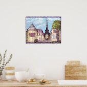 Paris Inspiriert Stadtbild mit Eiffelturm Poster (Küche)