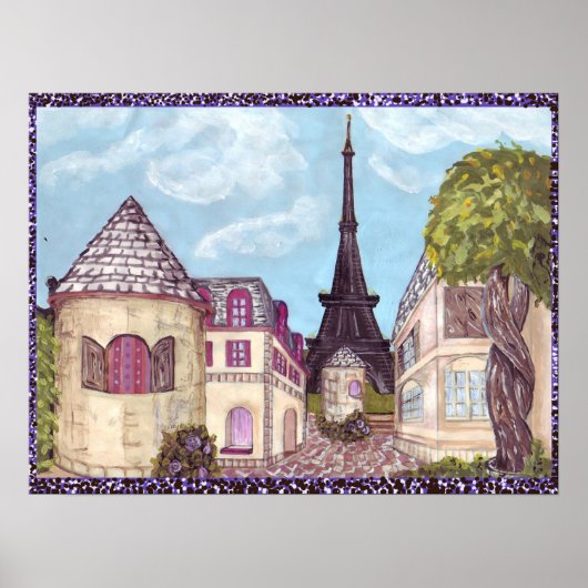Paris Inspiriert Stadtbild mit Eiffelturm Poster (Vorne)