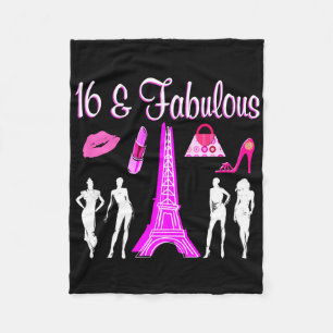 PARIS INSPIRIERT SÜSSEL 16. GEBURTSTAG-DESIGN FLEECEDECKE