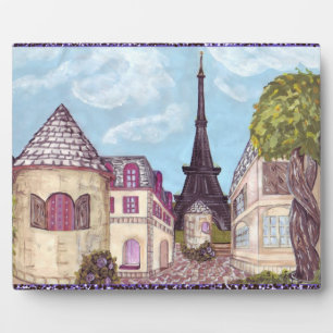 Paris Inspirierte Landschaft mit Eiffelturm Plaque Fotoplatte