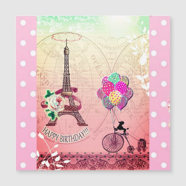 Paris Inspirierte Magnetkarte (Vorderseite)