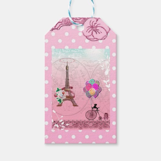 Paris inspiriertes Geschenk-Tag Geschenkanhänger (Vorderseite)