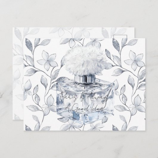 Paris is always a good idea perfume leaves postkarte (Vorne/Hinten)