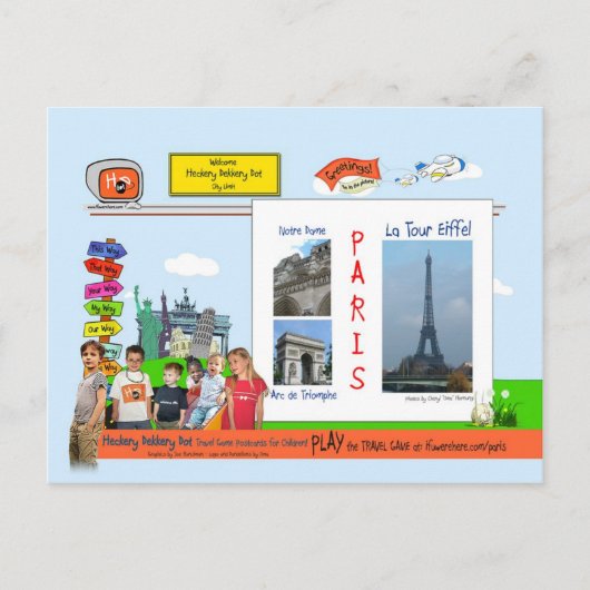 Paris ist die Stadt des Lichts! Postkarte (Vorderseite)