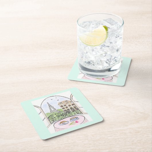 Paris ist eine gute Idee Rechteckiger Pappuntersetzer (Vor Ort)