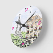 Paris ist eine gute Idee Runde Wanduhr (Winkel)