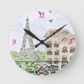 Paris ist eine gute Idee Runde Wanduhr (Vorderseite)