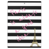 Paris ist immer ein gute Idee Striped Klemmbrett (Rückseite)