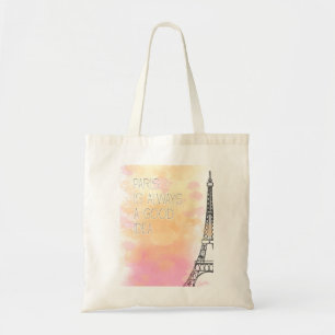 PARIS ist immer eine gute Idee, Aquarell Tragetasche