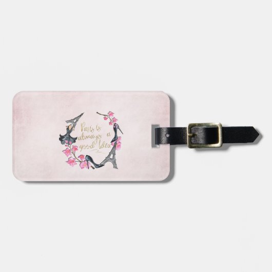 Paris ist immer eine gute Idee Gepäckanhänger (Vorderseite horizontal)