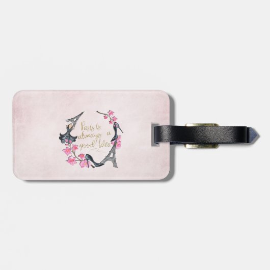 Paris ist immer eine gute Idee Gepäckanhänger (Rückseite horizontal)