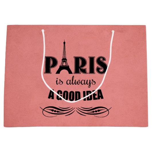 Paris ist immer eine gute Idee Große Geschenktüte (Vorderseite)