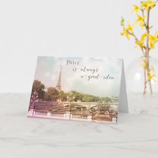 Paris ist immer eine gute Idee Grußkarte Karte (Gelbe Blume)