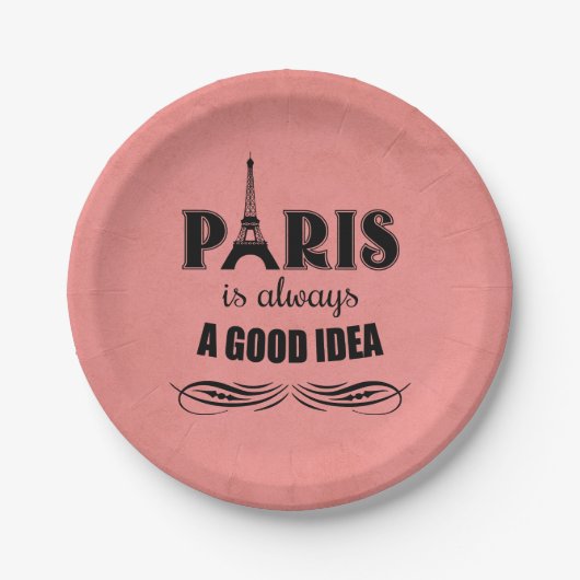 Paris ist immer eine gute Idee Pappteller (Vorderseite)