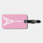 Paris ist immer eine gute Idee rosa Gepäckanhänger (Rückseite horizontal)