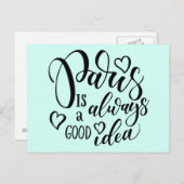 Paris ist immer eine gute Idee Skript Postkarte (Vorne/Hinten)