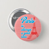 Paris ist immer eine gute Idee, Stripes Collection Button (Vorne & Hinten)
