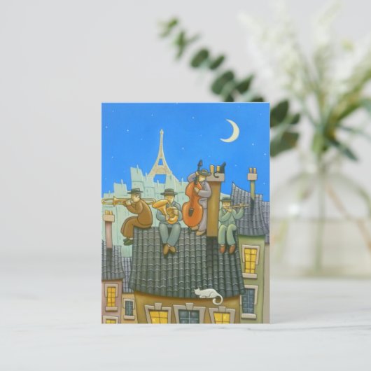 Paris Jazz Postkarte (Stehend Vorderseite)