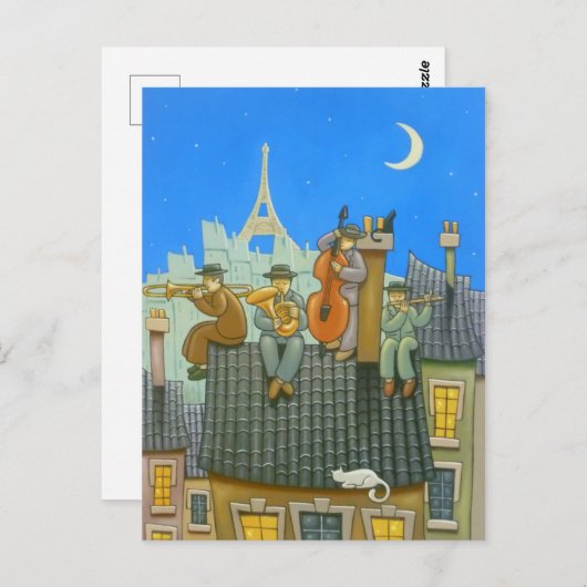 Paris Jazz Postkarte (Vorne/Hinten)