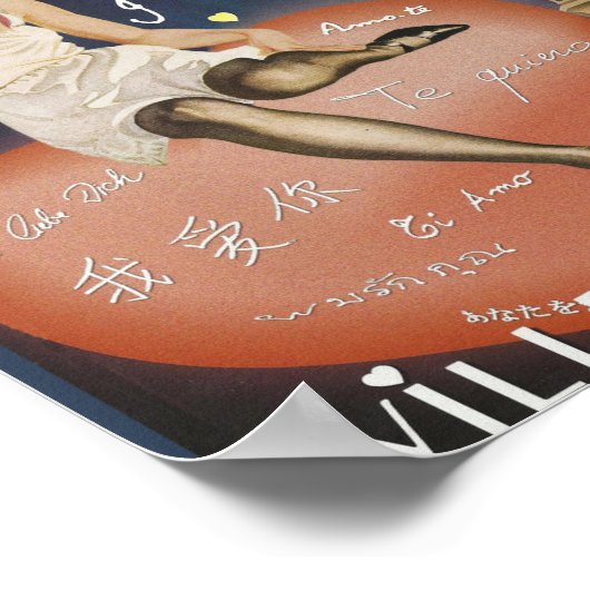 Paris je t' aime, altes Poster. Poster (Ecke)