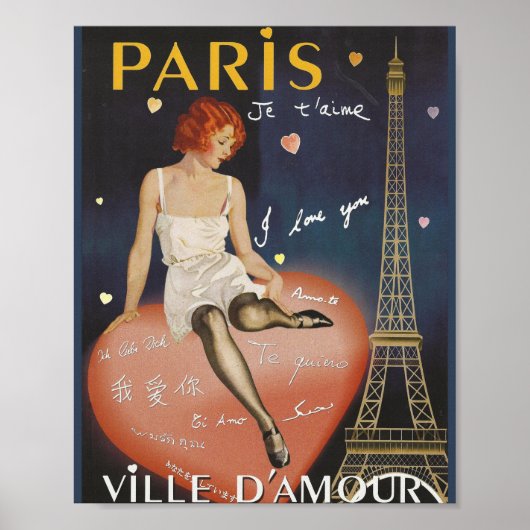 Paris je t' aime, altes Poster. Poster (Vorne)