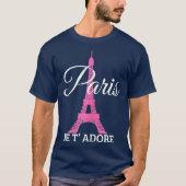 Paris Je Tadore France Pink Eiffel Tower Gift T-Shirt (Vorderseite)
